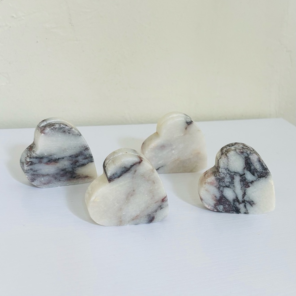 Threshold Marble Heart Placecard Holders Set of 4 NWT